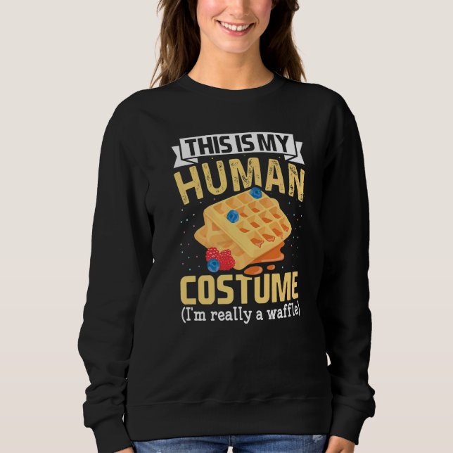 This Is My Human Costume I'm Really Waffles waffle T Shirt (Framsida)