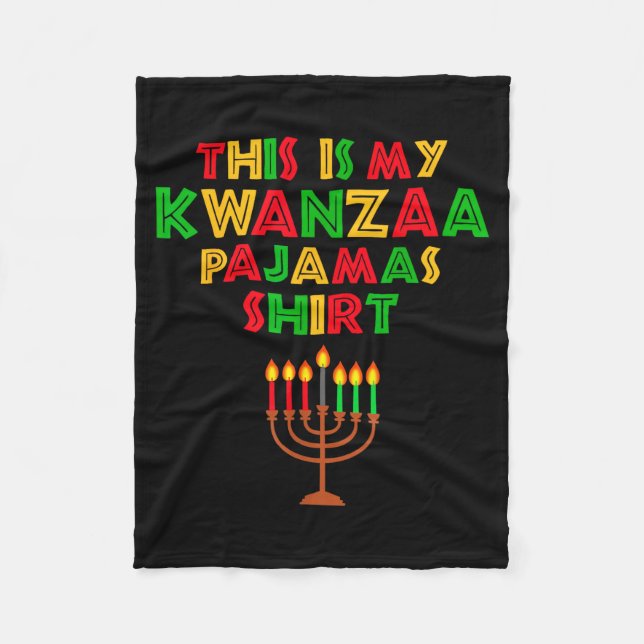 This Is My Kwanzaa Pajamas Seven Principles Candle Fleecefilt (Framsidan)