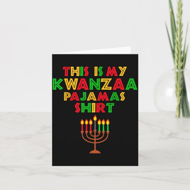 This Is My Kwanzaa Pajamas Seven Principles Candle Kort (Framsida)