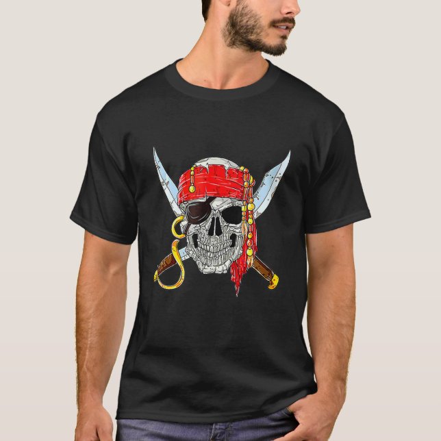 This Is My Lazy Pirate Costume  Skull Halloween 1 T Shirt (Framsida)