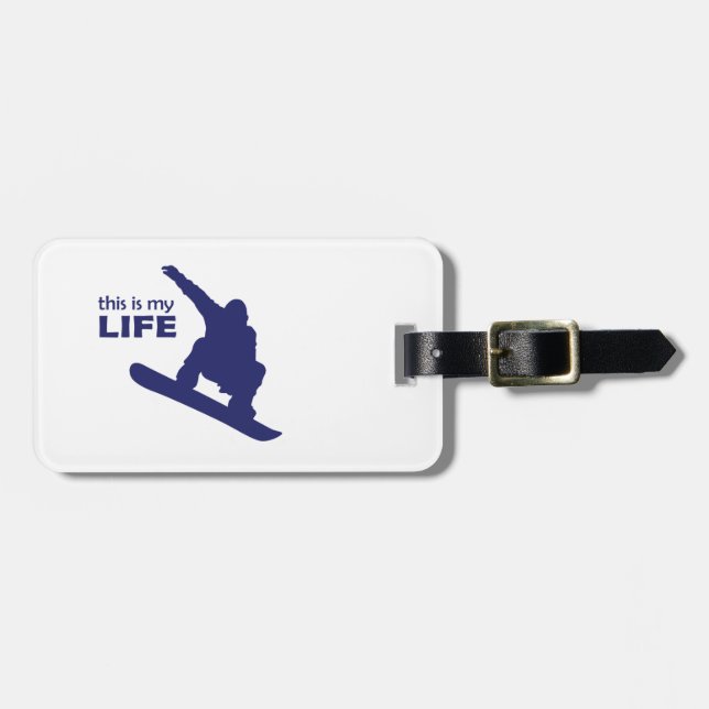 This Is My Life (Snowboarding) Bagagebricka (Horisontell Framsida)