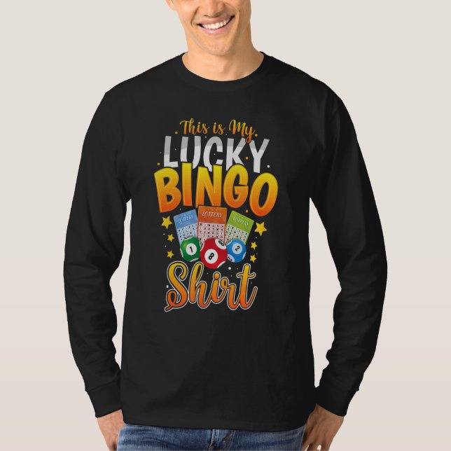 This Is My Lucky Bingo     Bingo Player Caller T Shirt (Framsida)