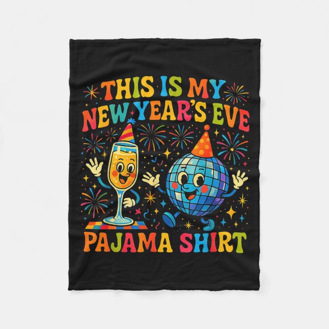 This Is My New Year’s Eve Pajama Funny Retro Gift  Fleecefilt (Framsidan)