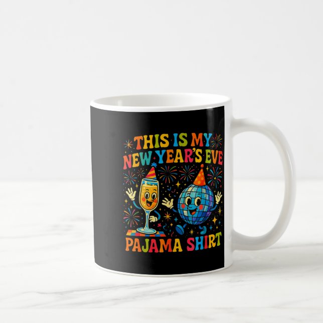 This Is My New Year’s Eve Pajama Funny Retro Gift  Kaffemugg (Höger)