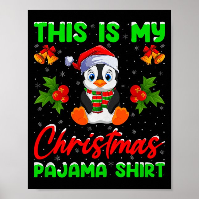This Is My Penguin Christmas Pajamas Funny Penguin Poster (Framsidan)
