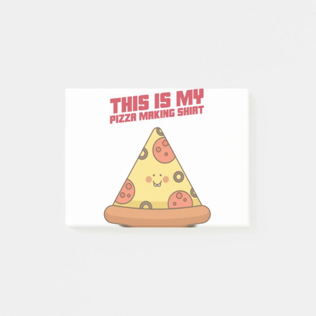 This Is My Pizza Making Shirt Heart Post-it Block (Framsida)