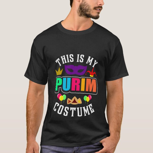 This Is My Purim Costume  Jewish Happy Purim T Shirt (Framsida)