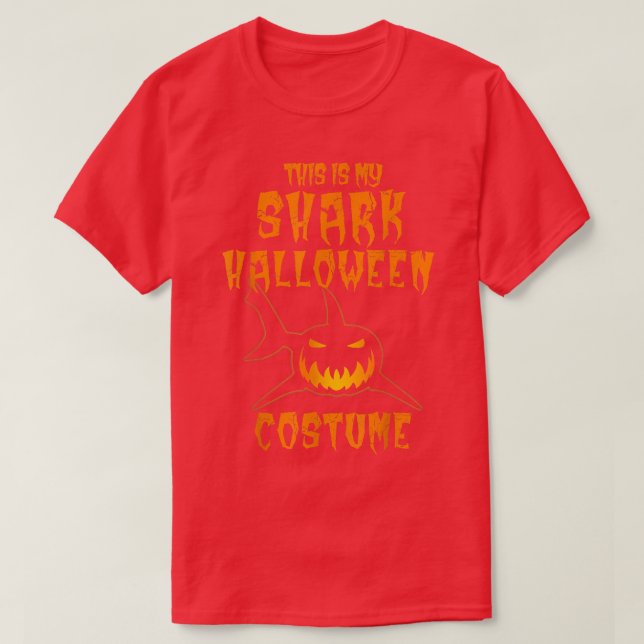 This Is My Shark Halloween CostumeShark Pumpkin  T Shirt (Design framsida)
