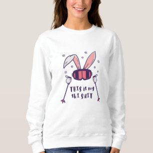 This is my Ski Suit Skiing Rabbit with ski poles T Shirt