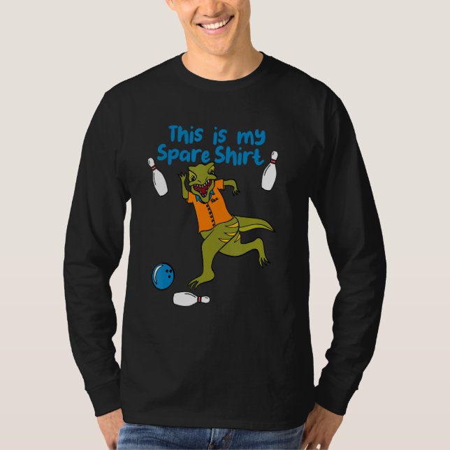 This is My Spare Shirt Funny Bowling Dinosaur Bowl T Shirt (Framsida)
