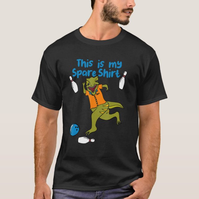This is My Spare Shirt Funny Bowling Dinosaur Bowl T Shirt (Framsida)