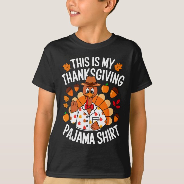 This Is My Thanksgiving Pajama Costume  T Shirt (Framsida)