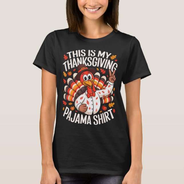 This Is My Thanksgiving Pajama Shirt Pjs Adult Kid T Shirt (Framsida)