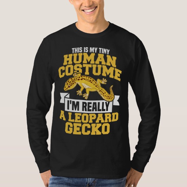 This Is My Tiny Human Costume I´m Really A Leopard T Shirt (Framsida)