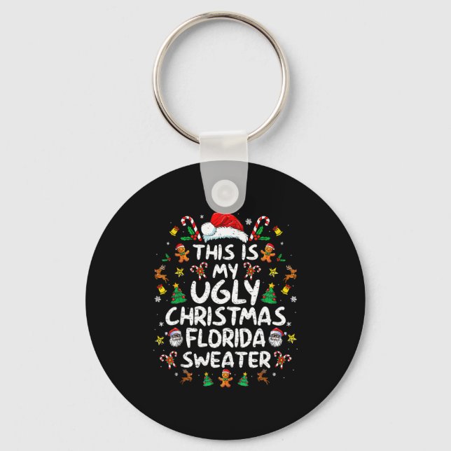 This Is My Ugly Christmas Florida Shirt Christmas  Nyckelring (Framsida)