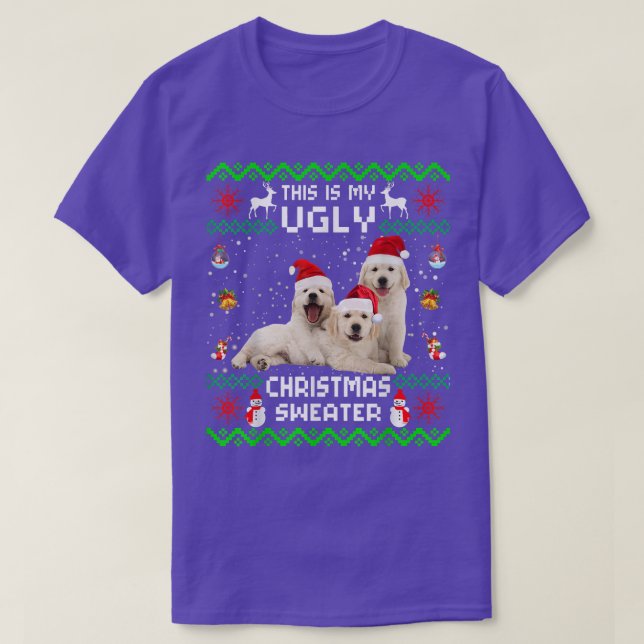 This Is My Ugly Sweater Funny Christmas Golden Ret T Shirt (Design framsida)