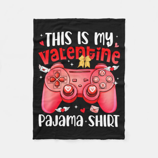 This Is My Valentine Pajama Video Games Gamer Boy  Fleecefilt (Framsidan)