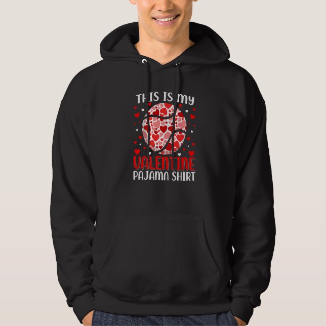 This Is My Valentine Tennis Pajama Cute Valentines Hoodie (Framsida)