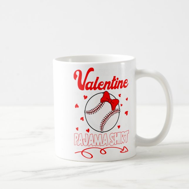 This Is My Valentines Baseball Pajama For Kids Boy Kaffemugg (Höger)