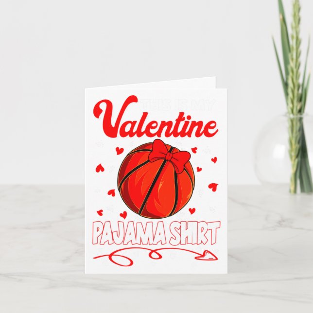This Is My Valentines Basketball Pajama For Kids B Kort (Framsida)