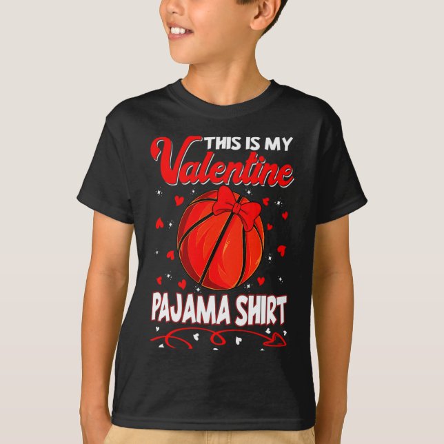 This Is My Valentines Basketball Pajama For Kids B T Shirt (Framsida)