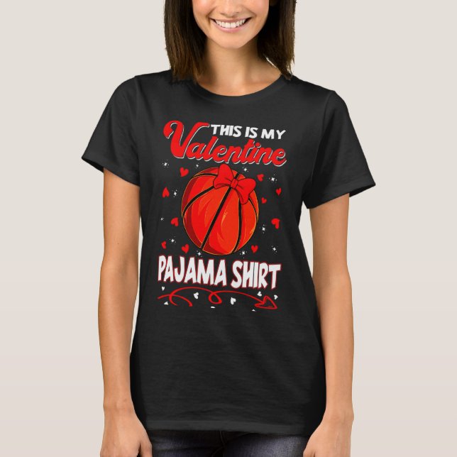This Is My Valentines Basketball Pajama For Kids B T Shirt (Framsida)