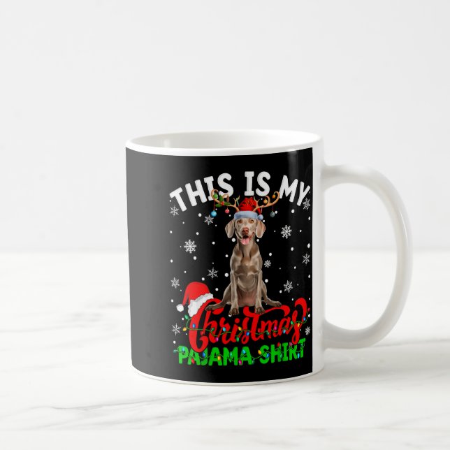 This Is My Weimaraner Dog Ugly Christmas Pajama Sw Kaffemugg (Höger)