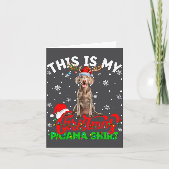 This Is My Weimaraner Dog Ugly Christmas Pajama Sw Kort (Framsida)