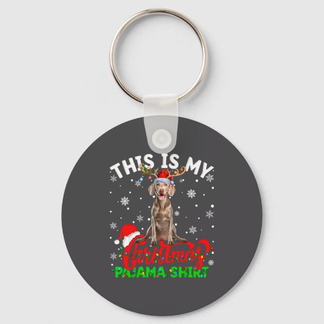 This Is My Weimaraner Dog Ugly Christmas Pajama Sw Nyckelring (Framsida)