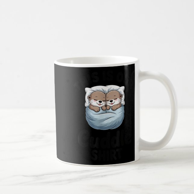 This Is Our Cuddle Shirt Adorable Otters  Kaffemugg (Höger)