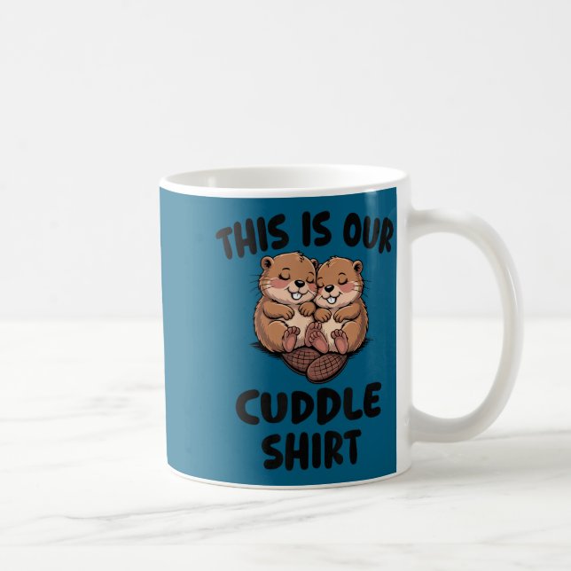 This Is Our Cuddle Shirt Cute Beavers  Kaffemugg (Höger)