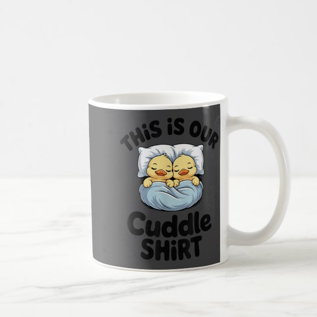 This Is Our Cuddle Shirt Cute Romantic Duck Couple Kaffemugg (Höger)