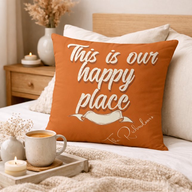This Is Our Happy Place Burnt Orange Throw Pillow Kudde (Skapare uppladdad)
