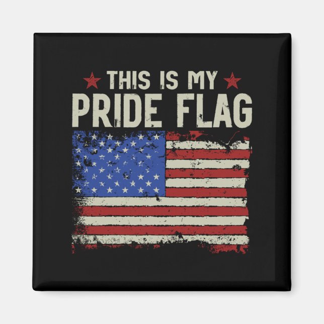 This Is Pride Flag Patriotisk Usa Amerikansk 4:e A Magnet (Framsidan)