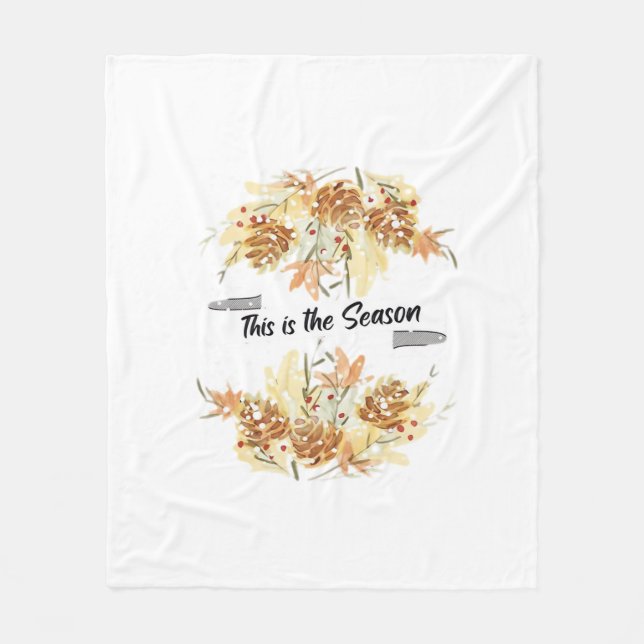 This Is The Season Pine Design Holiday Christmas C Fleecefilt (Framsidan)