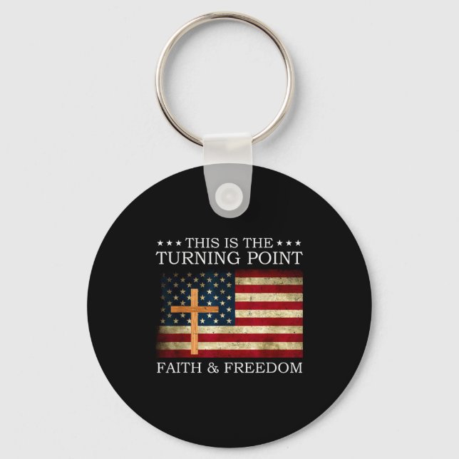 This Is The Turning Point Patriotic Christian Fait Nyckelring (Framsida)