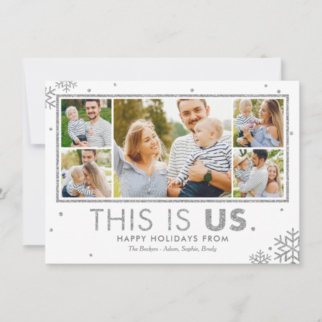 This Is Us Holiday Photo Card Falskt Silver Julkort (Framsida)