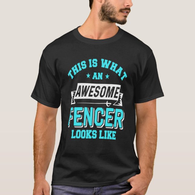 This Is What An Awesome Fencer Looks Like Retro Pr T Shirt (Framsida)