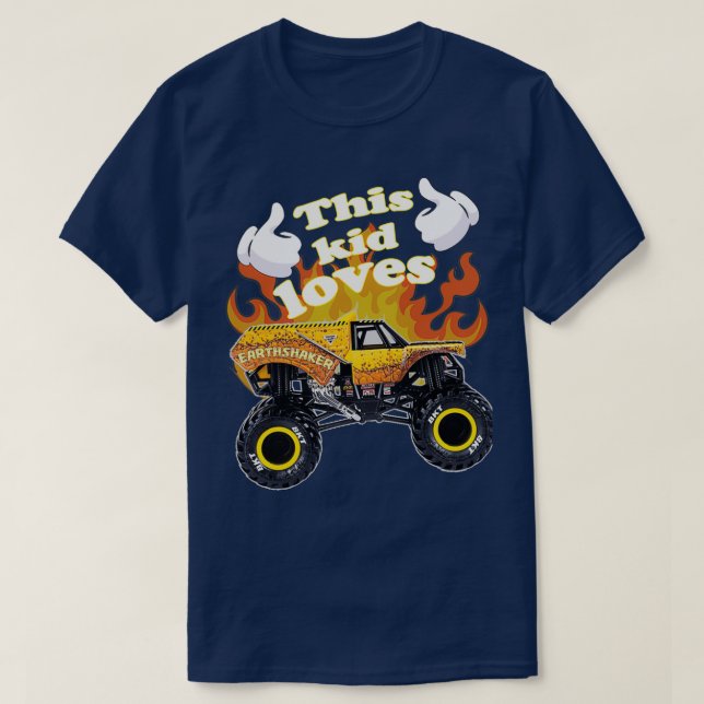 This kid loves Earth shaker Monster Truck lovers T Shirt (Design framsida)