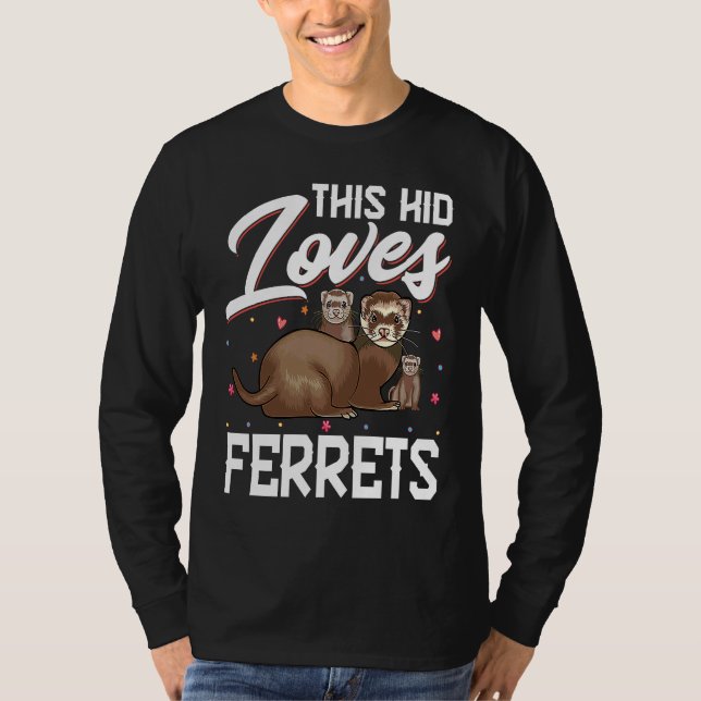 This Kid Loves Ferrets  Loving Ferret Kid T Shirt (Framsida)