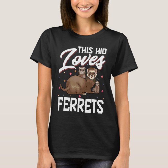 This Kid Loves Ferrets  Loving Ferret Kid T Shirt (Framsida)