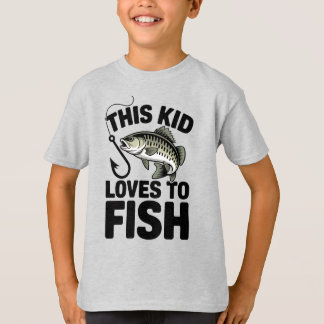 This Kid Loves to Fish Fishing Children Fisherman T Shirt