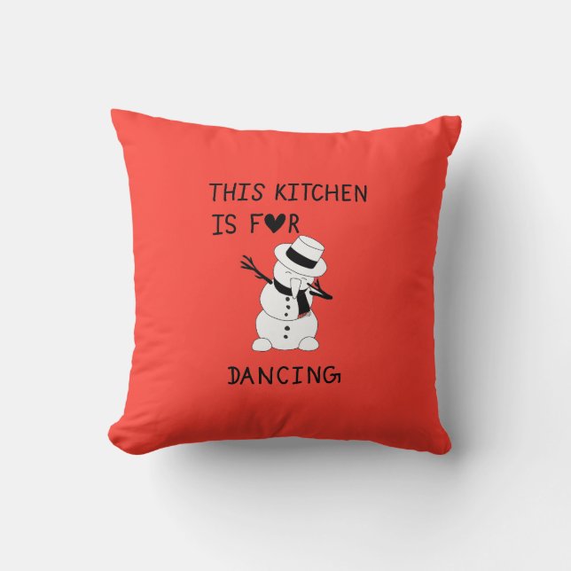This Kitchen is for dancing snowman Kudde (Framsida)