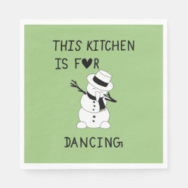 This Kitchen is for dancing snowman Pappersservett