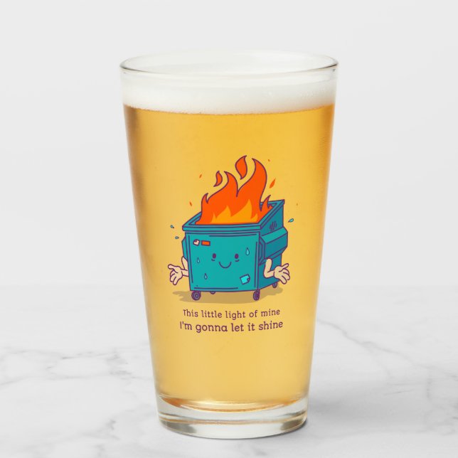 This Little Light: Dumpster Fire Pintglas Glaskopp (Framsida fylld)
