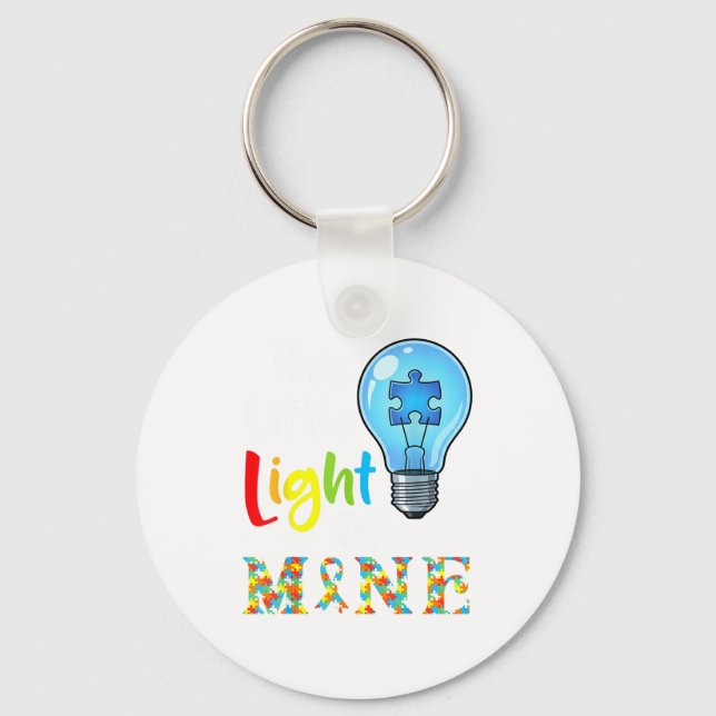 This Little Light Of Mine Autism Awareness Support Nyckelring (Framsida)