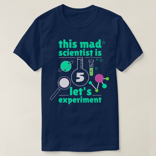 This Mad Scientist is 5 Birthday Fifth 5th Science T Shirt (Design framsida)