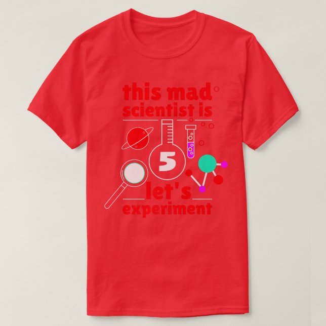 This Mad Scientist is 5 Birthday Fifth 5th Science T Shirt (Design framsida)