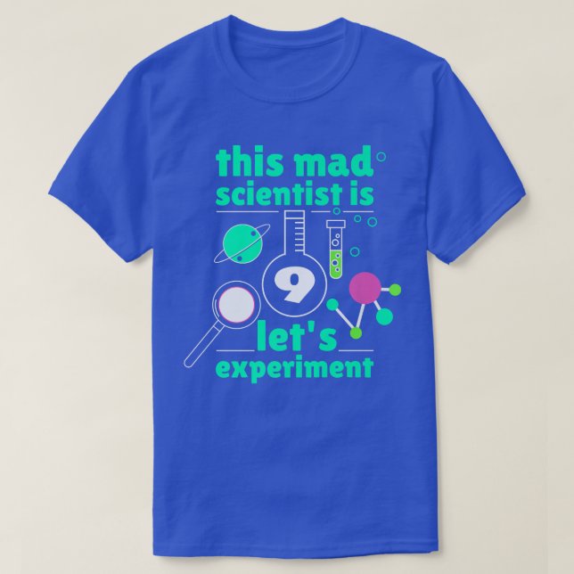 This Mad Scientist is 9 Birthday Nineth 9th Scienc T Shirt (Design framsida)
