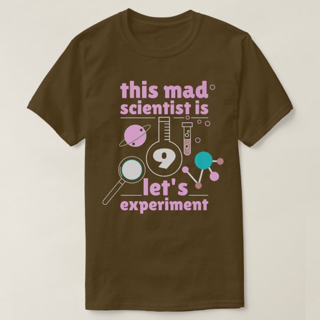 This Mad Scientist is 9 Birthday Nineth 9th Scienc T Shirt (Design framsida)